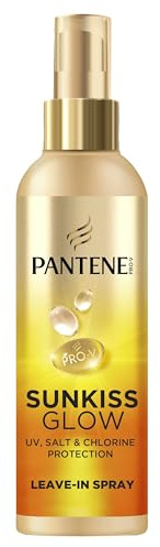Pantene Pro-V Sunkiss Glow Spray Protection UV Anti-Sel Chlore 200ml | Spray sans rinçage. Protège contre UVA, UVB, sel et chlore. Léger, nourrissant et démêlant pour cheveux forts et brillants.