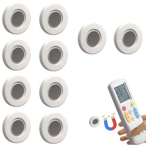 Vordpe 10 soportes magnéticos para mando a distancia de pared, soporte magnético autoadhesivo, soporte de pared, mando a distancia, para el hogar, escuela, oficina (blanco)