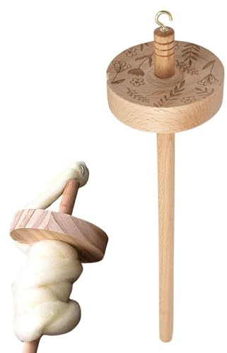 Fallspindel – Top Whorl garnspindel | handspindel av trä och metall, 32,5 cm ergonomiskt snidad, gör-det-själv garnspinnare för nybörjare och proffs, stickning, vävning, virkning, handarbete med 50 g