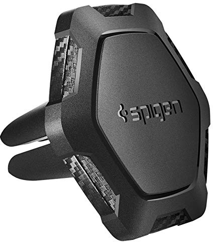 Spigen Car Phone Holder, KUEL [QS11] [Engineered Design] Magnetic In Car Phone Holder, Air Vent Hexagon Carbon Pattern 360° Rotatable One Touch Application