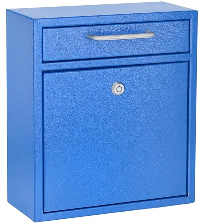 AdirOffice Wall Mount Mailbox - Mailbox with Lock and Keys- Durable Wall Mounted Locking Mailbox and Cash Drop Box for House, Apartments and Bussiness After Hours Deposits