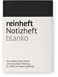 reinheft Notizheft blanko mit flexiblem Softcover Umschlag und 64 Seiten Inhalt, nachfüllbar, Größe M (Schwarz, M - Din A6)