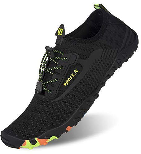 IceUnicorn Strandskor, badskor, dam, herr, simskor, vattenskor, sommar, snabbtorkande, surfskor, Zb244 svart, 44 EU