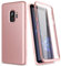 SURITCH for Samsung Galaxy S9 Case 360 Protection Silicone Back Cover with Built in Screen Protector Bumper Shockproof Case for Samsung Galaxy S9 Rose Gold