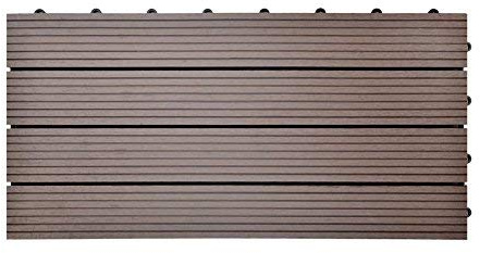 euroharry 55 Stück WPC Fliesen Balkonfliesen Terrasse 30x60cm Kunststoff Holzfliesen DIY Balkon Garten Klickfliesen