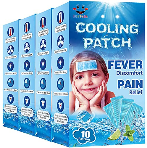 40 Sheets EasYeah Cooling Patches for Fever Discomfort & Pain Relief