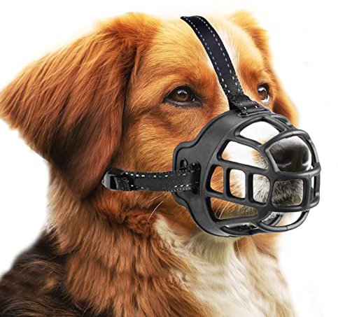 OHCOZZY Maulkorb für Hunde, Silikon-Korb Hund Maulkörbe für kleine, mittlere und große Hunde mit verstellbaren Riemen (Größe 2, Schwarz)