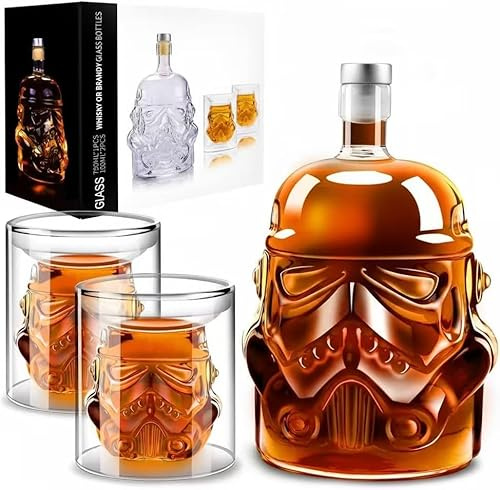 Whiskey Decanter Set, Whiskey Decanter with 2 Glasses, Decanter Set for Men Vodka Scotch Bourbon,Boyfriend Gifts for men Dad Husband