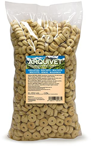 ARQUIVET Biscotti per Cani Natural Rings 2,5 kg - Snack per Cani - Chuches, prelibatezze, premi, premi e palline per Cani - Snack per Cane