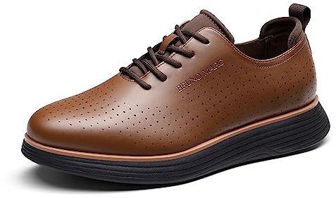 Bruno Marc Zapatos Vestir Moda Hombre Cordones,Size 41.5,Marrón