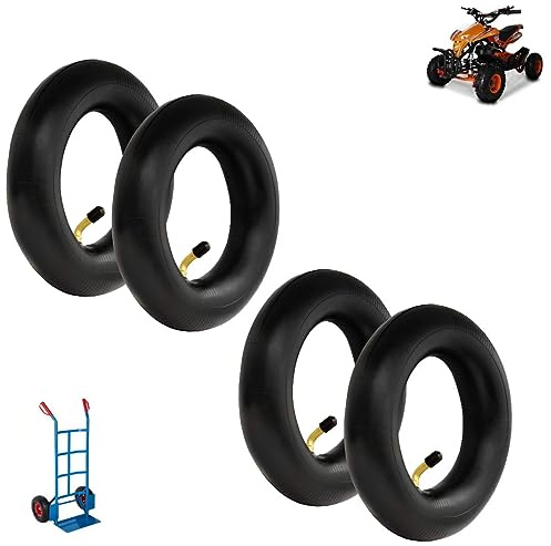 4 Camere d’aria 3.50/4.10-4 Ricambio con Valvola Curva per Ruota Carriola Trattorino Tosaerba Pneumatici Carrelli a mano