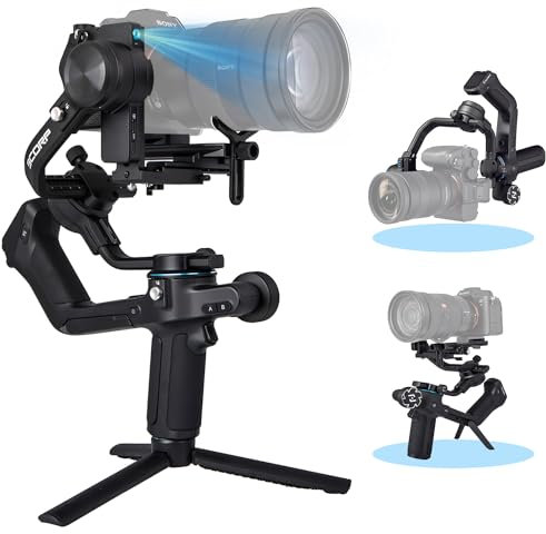 Stabilisateur Appareil Photo-Feiyutech SCORP 2 [Officiel],avec Suivi IA intégré,Stabilisateur de caméra léger à 3 Axes,Charge utile de 2,5KG,Prise de Vue Verticale Native,Contrôle Bluetooth/câble