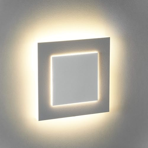 lambado® LED Treppenbeleuchtung mit Bewegungsmelder in weiss - Stufenbeleuchtung 230V 1,5W mit 3D Lichteffekt für Ambiente & Sicherheit im Dunkeln