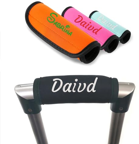 Envoltura personalizada para asa de equipaje con nombre bordado, asas de equipaje personalizadas, fundas de identificación para etiquetas de nombre, accesorio de viaje para hombres y mujeres,
