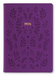 Letts of London Woodland Terminplaner 2025, A6, Wochenansicht, Violett
