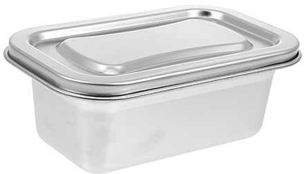 AUTSUPPL Contenitore per Gelato Riutilizzabile in Acciaio Inox, per Freezer, Coperchio Ermetico, per Dessert e Torte, Conservazione Casalinga