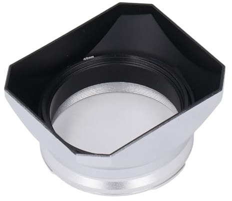 49mm Kamera Motljusskydd, Universell Aluminiumlegering Retro Fyrkantig Matt Motljusskydd, Fotografitillbehör för Kameror i X100-serien (Silver)