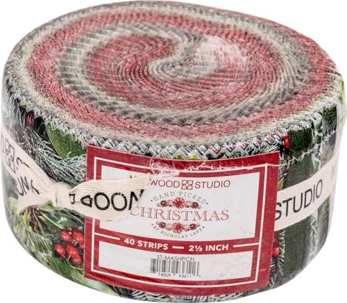 Nicholas Lapp handverlesene Weihnachtsstreifen, 40 Stück, 6,3 cm Streifen, Jelly Roll Maywood Studio