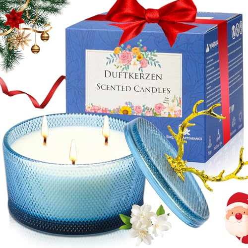 Duftkerzen Geschenke für Frauen, Duftkerzen Geschenkset, Große Duftkerzen im Glas, Duftkerze Weihnachten, Weihnachtsgeschenke, Geschenk für Frau Mama Freundin Beste Freundin