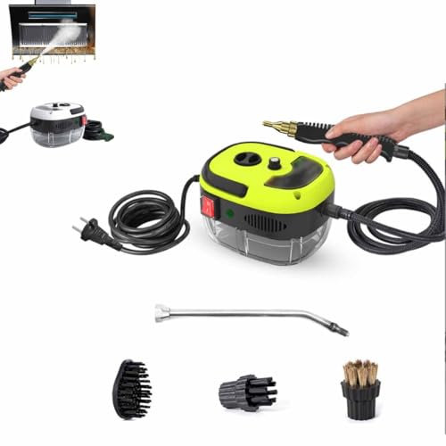 Limpiador a vapor de mano a alta temperatura y presurizado de 2500 W, limpiador a vapor de alta presión for automóviles y muebles, limpiador a vapor for alfombras con cabezales de cepillo, aspiradora