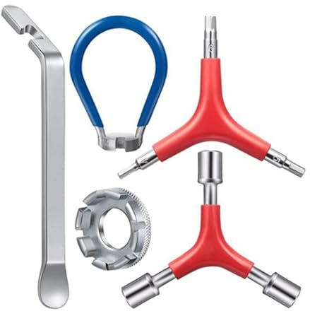 Juego de llaves de radios de bicicleta de acero de 5 piezas, herramienta adecuada para radios de bicicleta, herramienta de reparación de radios de bicicleta, repuesto