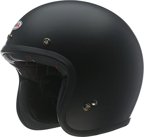 Bell Custom 500 Solid ECE Helm, inspiriert vom ersten Bell-Helm 1954, klassisches Design, ovale Form, niedriges Profil, moderner Vintage-Look, Farbe: Matte Black, Größe: XS | Leicht zu wechseln