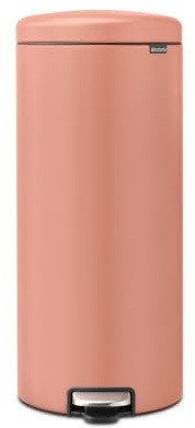 Brabantia NewIcon – Papelera con pedal 30L – Cubo interior extraíble – Antideslizante – Warm Copper – 30 x 38 x 68 cm