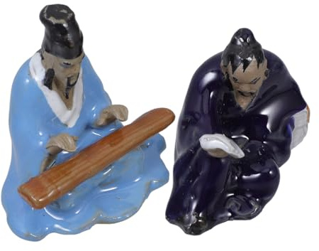 EPIGEIST 2pcs Rockery Bonsai Small Adornment Ceramic Decor Water-absorbing Stones for Succulents Fish Tank Gardening Landscape Ornament Indoor Ornamental Accessories