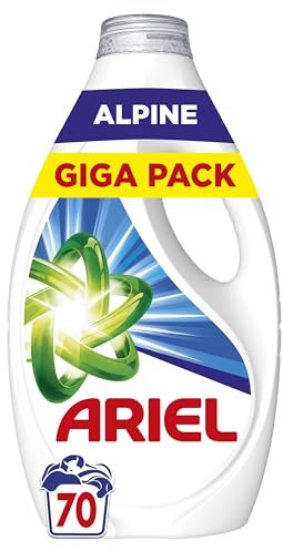 Ariel Alpine Lessive Liquide, 70 Lavages (3.15L), Action Détachante En 1 Seul Lavage, Impeccable Même à Froid, Fabriqué en France