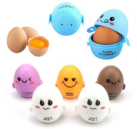 LERANXIN Eier Aufbewahrungsbox, 6 Stücke Tragbarer Kunststoff Eierdose, 5-Farben von Eier Eierbox für Reisen, Kunststoff-Eierbox, für Süßigkeiten, Schmuck, Schokolade