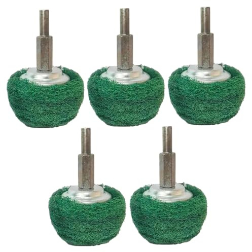 5Pcs Polishing Wheels for Drill, Drill Buffer Polisher Attachment, Non-Woven Abrasive Buffing Pads, Polishing Ball with Shank for Polishing Scrubbing and Cleaning Surface