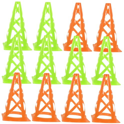 MUELODSIC 12 Stück Trainingskegel Kleine Verkehrskegel Zapfen Rennstrecke Agility-fußballkegel Für Das Fußballtraining Fußballtrainingsausrüstung Stangen Ballmarker Sportkegel Pp