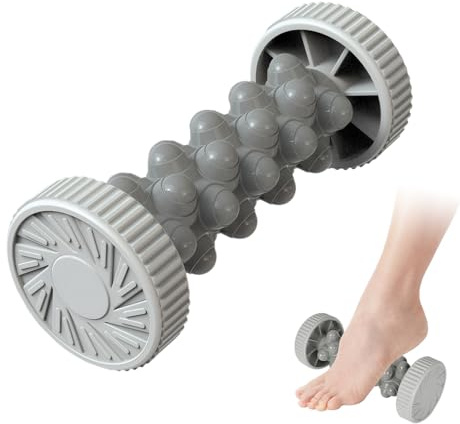 Schmerzen Massager Roller Utensilien für Fußmassage, Massagerolle Fußmassage Gummimassagerolle, Fußmassagerolle Tragbarer Muscle Roller Stick Fussroller Massage für Plantarfasziitis Stressabbau (Grau)