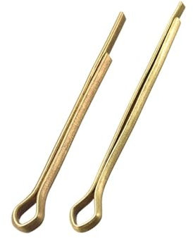 JCUIyon 2 Stück Splintstifte – 2 mm, 2,5 mm, 3 mm Durchmesser x 16/20/25/30/40 mm Länge, massives Messing(3mm x 40mm)