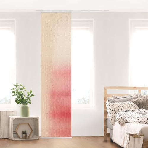 micasia Schiebegardine halbtransparent 60er Paneel Klett Kunstdruck Textil lichtdurchlässig - Motiv Abstrakt Flächenvorhang rot Wohnzimmer Schlafzimmer 2505 (60x250 cm - 1 St.)