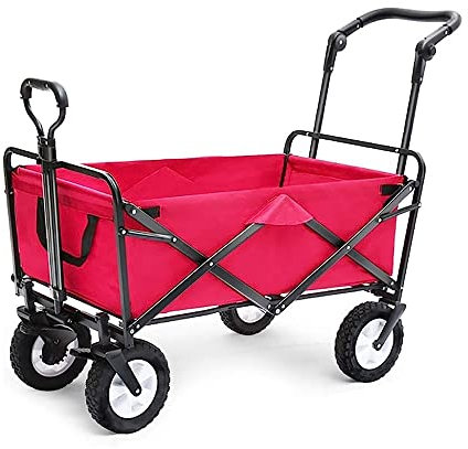 Chariot à linge robuste – Chariot de jardin pliable pour le camping et la pêche – Chariot multifonction avec 4 roues – Capacité de charge de 80 kg