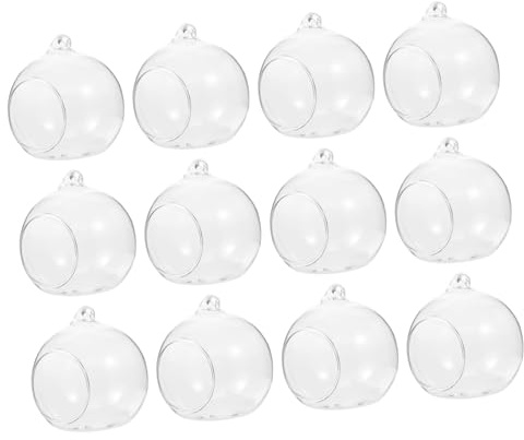 Milisten 12 Pièces Vase à Suspendre Transparent Lot de Boules pour Terrarium Plantes Aériennes Décoration Intérieure Moderne