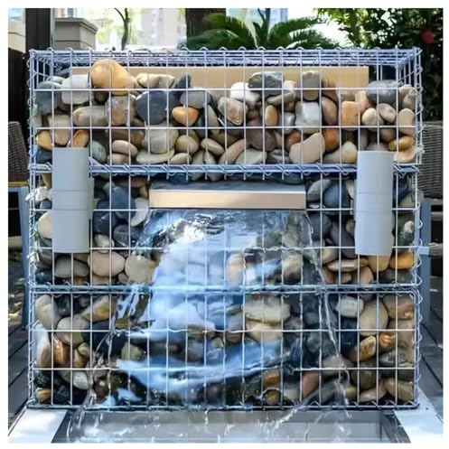 Cesto gabbione in acciaio zincato, gabbia metallica per muro di contenimento da giardino, letto rialzato gabbione, fioriera/muro di contenimento gabbione, antiruggine e resistente alle intemperie(5x5c