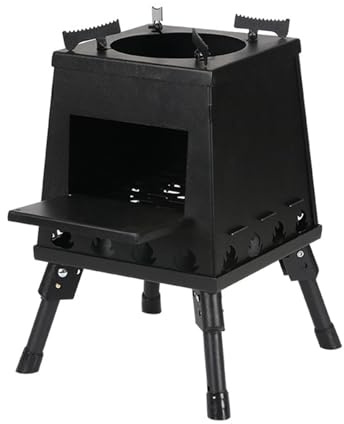 Poêle à bois portable : poêle de camping pliable, cuisine, randonnée, chauffage abri | Parfait pour le camping, le trekking, et les urgences, les abris