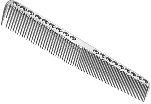 Peines profesionales para el cabello, peine de corte de metal de aluminio de aviación, antiestático, cepillo de pelo, para hombres y mujeres (L)