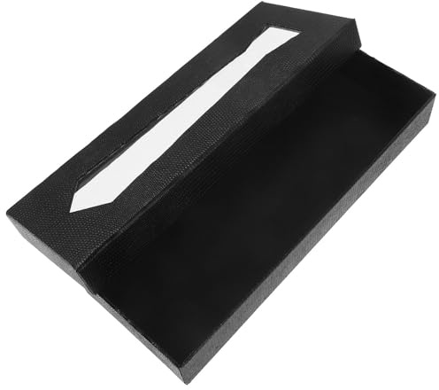 DOITOOL Scatola Porta Cravatte e Conservazione Sicura Effetto Pelle di Serpente Nera in Cartone Organizzazione Pratica come Regalo Raffinato per Uomo per Occasioni Speciali