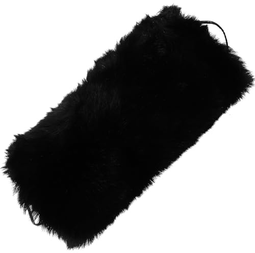 BIUDECO Scaldamani Portatile in Pelliccia Sintetica Nera Scaldamani da Appendere Invernale Manicotto Caldo e Soffice Multifunzione per Donne Accessorio Caldo per Feste e Uso Quotidiano