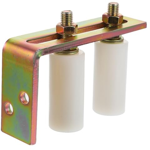 Alipis Rullo Guida per Cancello Scorrevole in Nylon Industriale Gruppo di Supporto Regolabile con Ruote Doppie Silenziose Kit per Porte Scorrevoli e Cancelli Esterni Robuste e Sicure