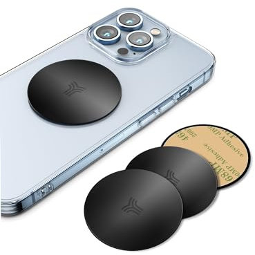 YOSH Metallplatte für Magnete (4 runde), Magnetplatte Selbstklebend mit einem 3M-Kleber, Ultradünn nur 0.4mm, Magnet Sticker für Handyhalterung Auto, Magnet für Kfz Magnetische Handyhalter