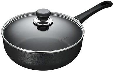 Scanpan Classic Deep Sauté Pan with Lid, 26 cm, Cast Aluminium, Black, 2 Units