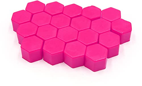 uxcell 20 Pcs 19mm Pink Silicone Luminous Car Wheel Tyre Hub Screw Bolt Nut Cap Covers
