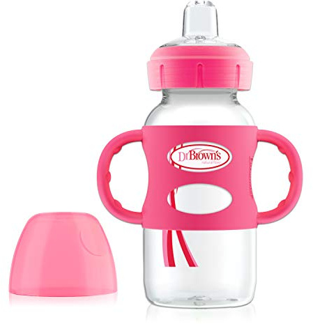 Dr Brown's - Botella con asas, 270 ml, color rosa