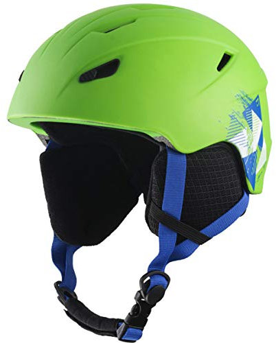 Tecnopro Kinder Pulse HS-016 Skihelm, Green/Black/Blue, XXS