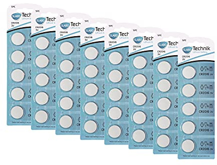 Slabo CR2016 Piles Bouton Lithium 3.0V - Piles pour Montre-Bracelet | Lampe de Poche | Calculatrice etc. Lot de 40