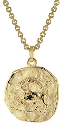 trendor Steinbock Sternzeichen Ø 20 mm Herrenkette Gold auf Silber 39070-01 | Tierkreiszeichen, zeitloser Halsschmuck für Herren, tolle Geschenkidee,